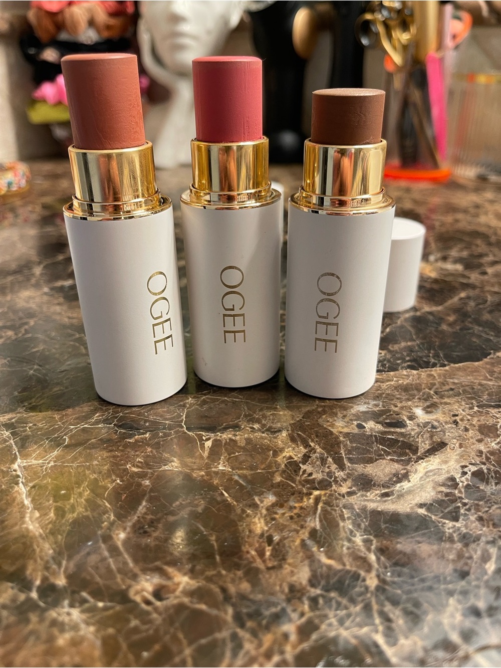 Set of 3 Ogee Sculpted Face Sticks
